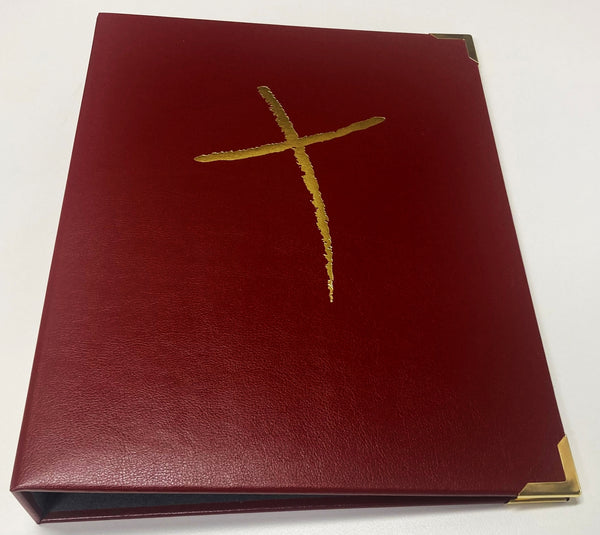 Liturgy Celebration Folder Freehand Cross, Red Colour